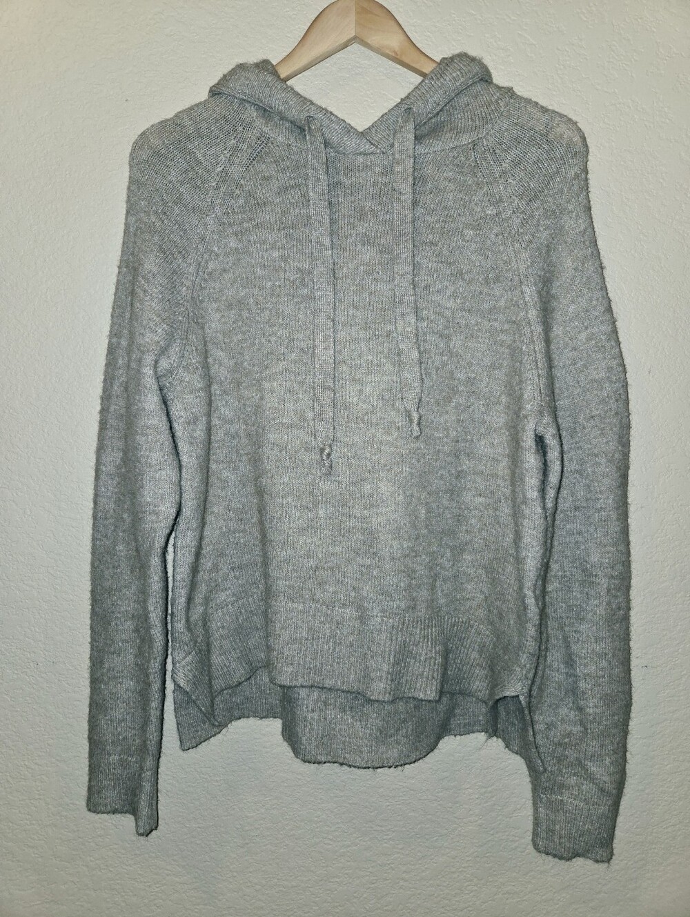 H&M Light Gray Hooded Knit Sweater